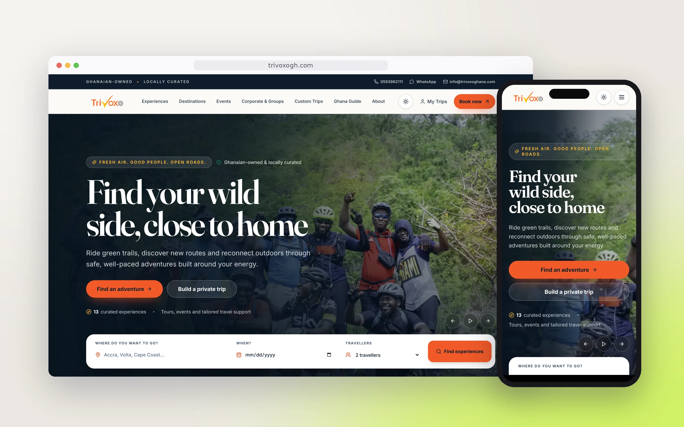 Trivoxo website on desktop and phone